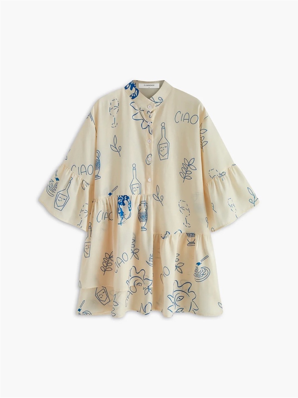 Commense Beige Sun-Print Oversized Dress - Picture 5 of 5